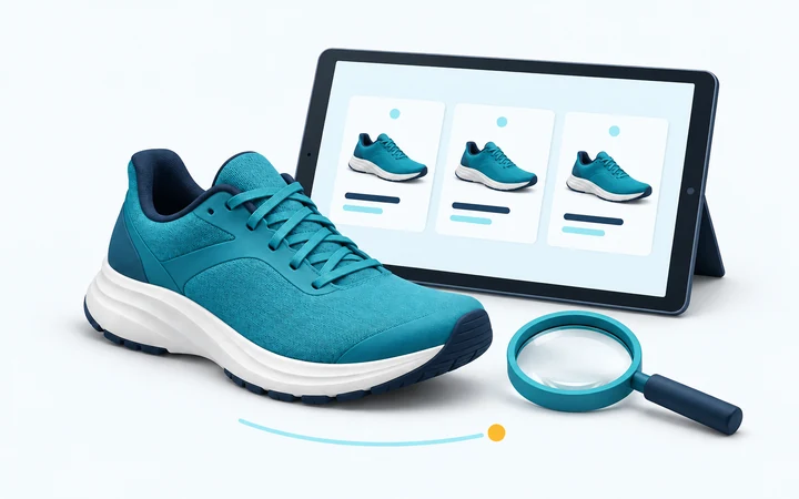 Zoneo illustration of sports product discovery and comparison