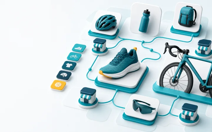Zoneo illustration of sports product discovery and comparison